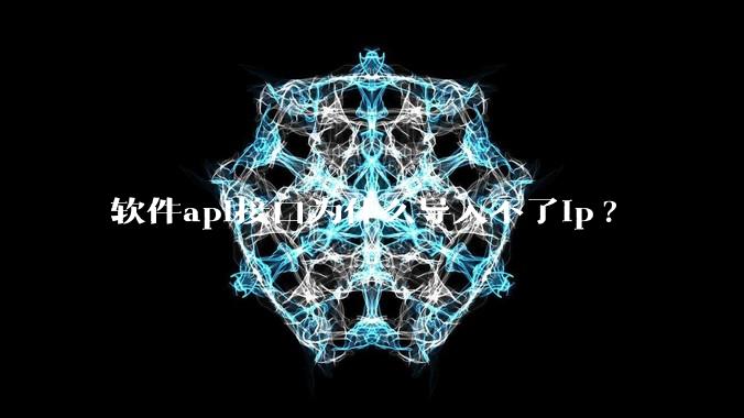 软件api接口为什么导入不了ip?