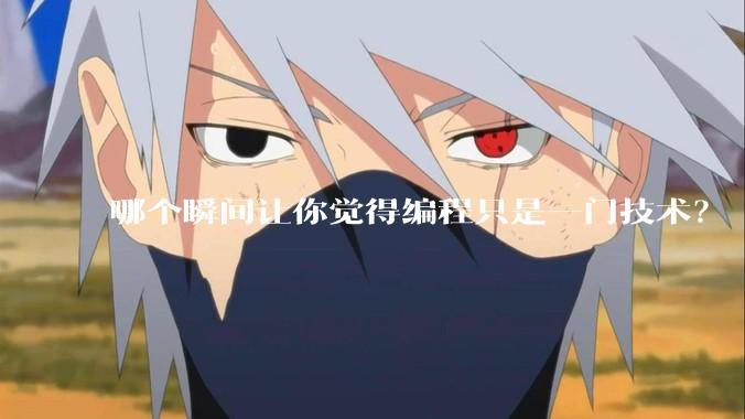 哪个瞬间让你觉得编程只是一门技术？